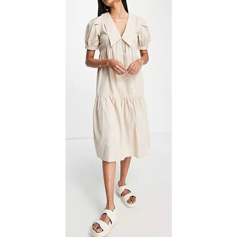 Vila Clothes Petite Collar Dress Sz. 44 (US 12)